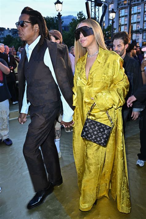 Beyoncé Pops in Pajamas at Louis Vuitton Menswear .